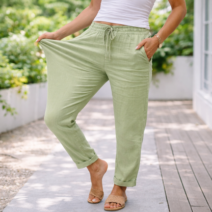 CE Aria | Casual Cotton Drawstring Lightweight Summer Trousers