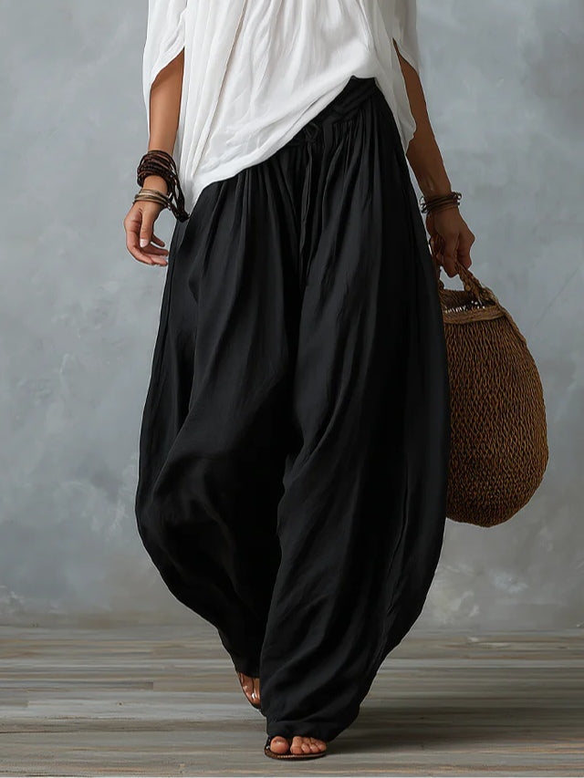 LUCILLA – Completo Bohémien con Blusa Off-Shoulder e Pantalone a Lanterna