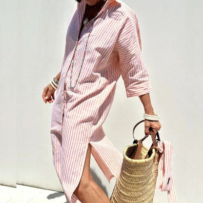 Barbara - Summer Dress with Elegant Stripes