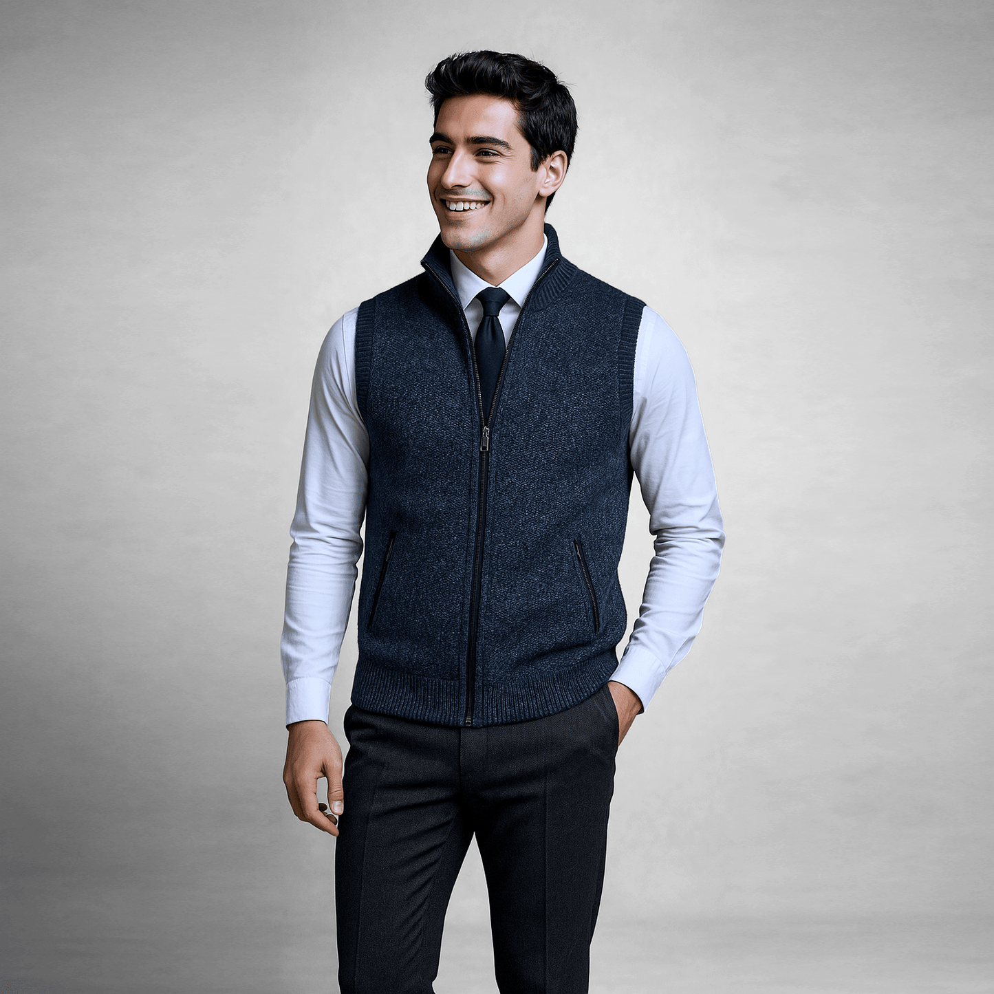 DONATO | GILET IN MAGLIA CON CERNIERA