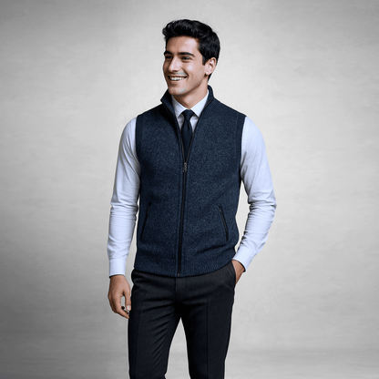 DONATO | GILET IN MAGLIA CON CERNIERA