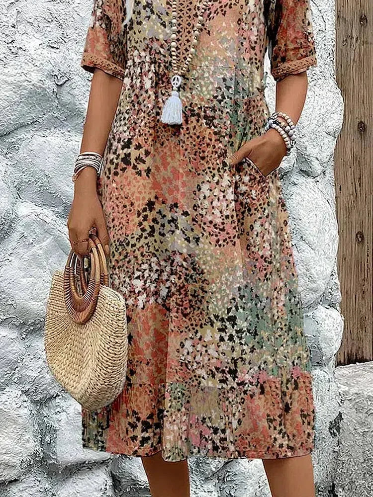 Rose - Vibrant Mid Length Dress