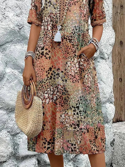 Rose - Vibrant Mid Length Dress