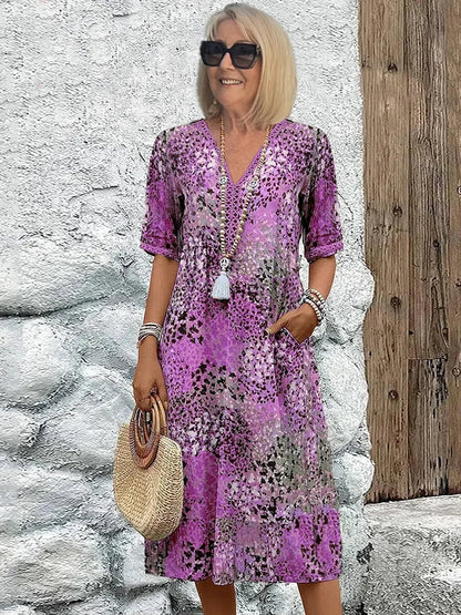 Rose - Vibrant Mid Length Dress