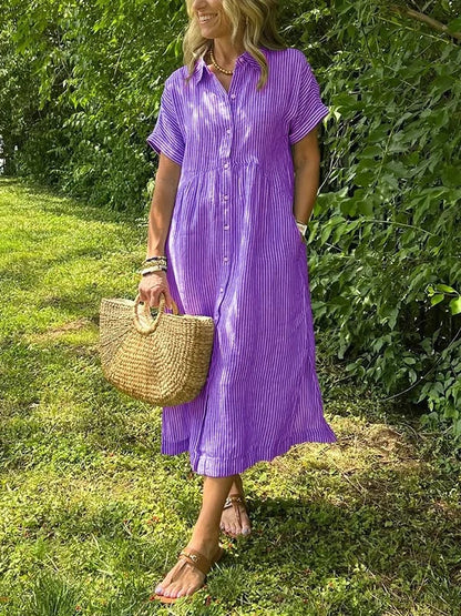 Vanessa - Striped Button-Up Dress