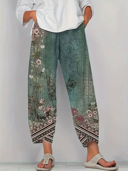 ORNELLA – Pantaloni Capri Floreali