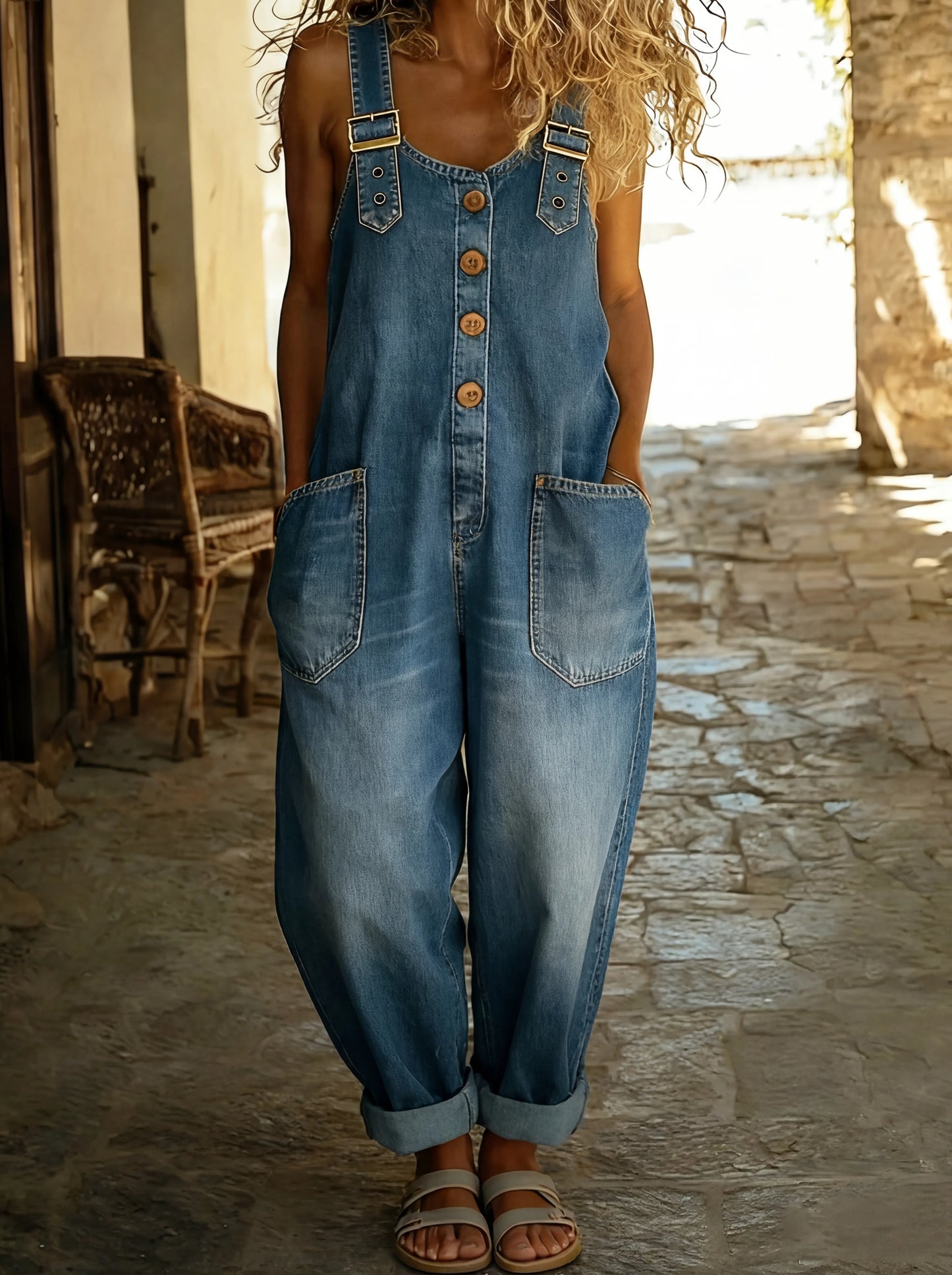 Elinrae - Soft-Touch Wide-Leg Jumpsuit