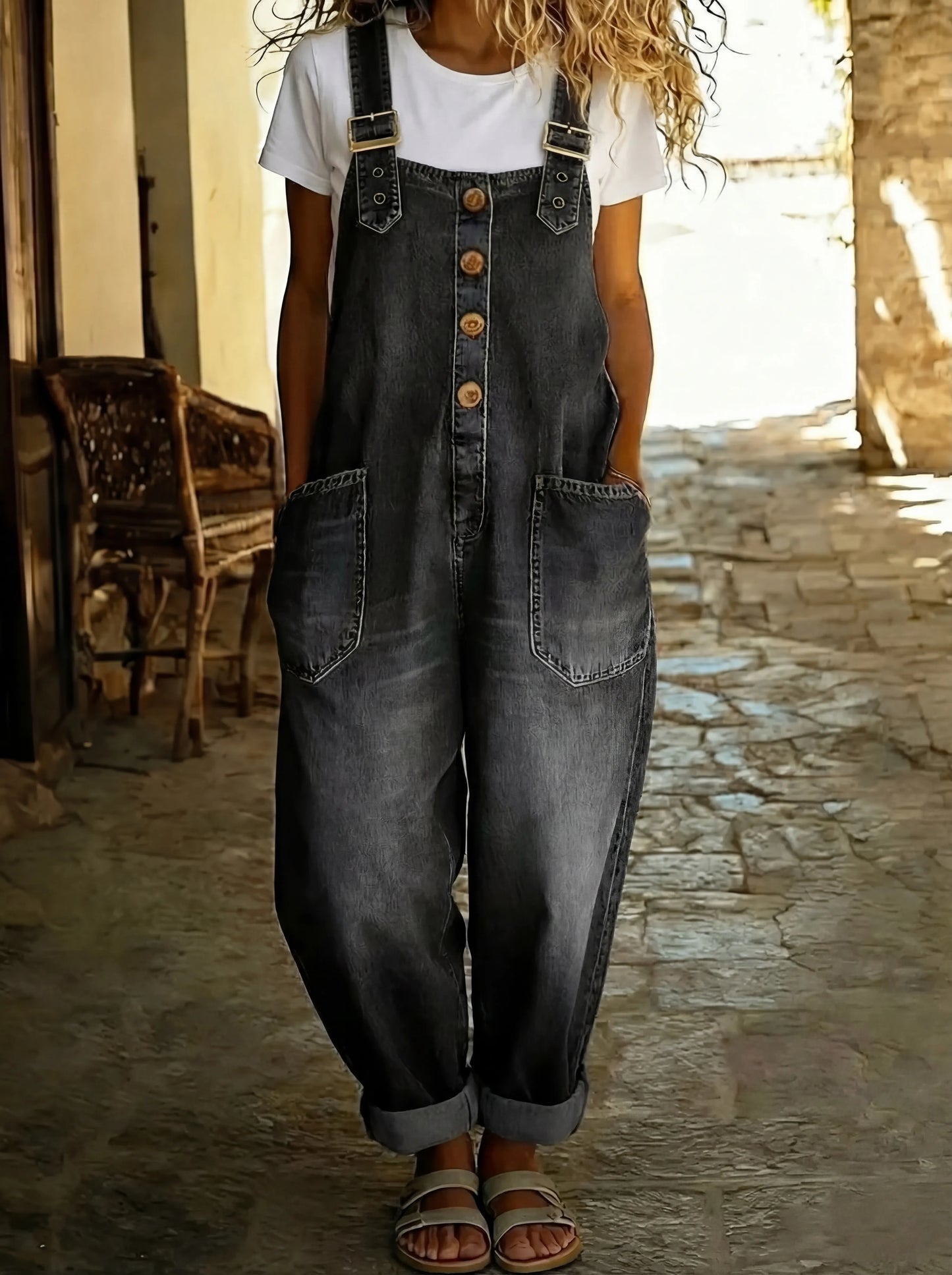 Elinrae - Soft-Touch Wide-Leg Jumpsuit