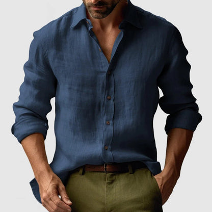 NOLAN - LONG SLEEVE LINEN SHIRT FOR MEN