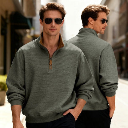 JACKSON - MEN'S TEXTURED ZIP SWEATER