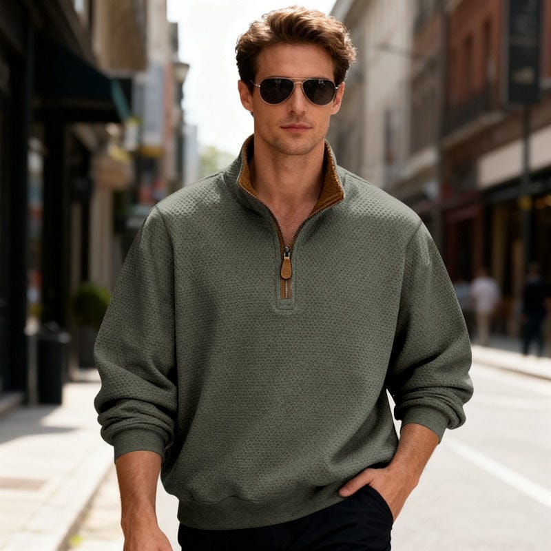 JACKSON - MEN'S TEXTURED ZIP SWEATER