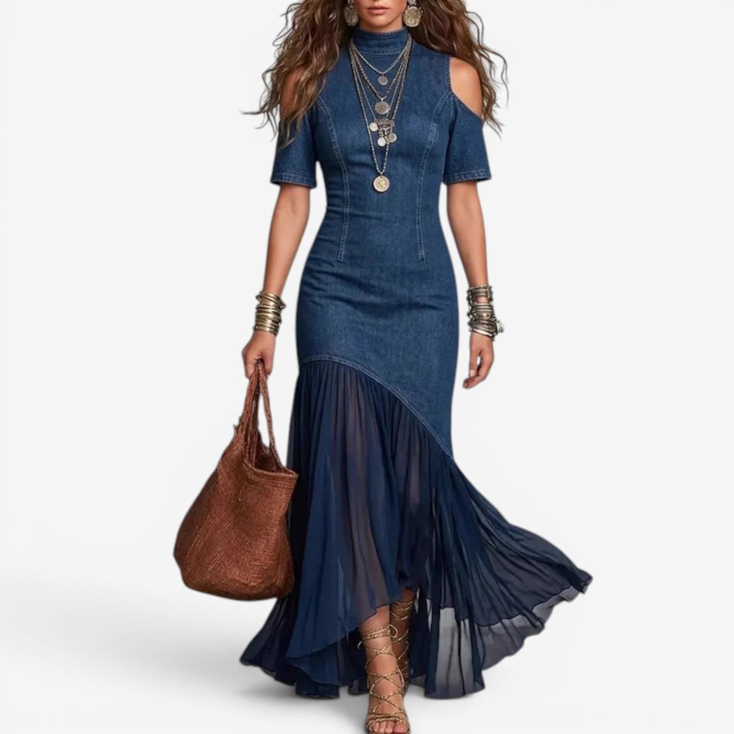 GIADA – Abito Denim & Chiffon