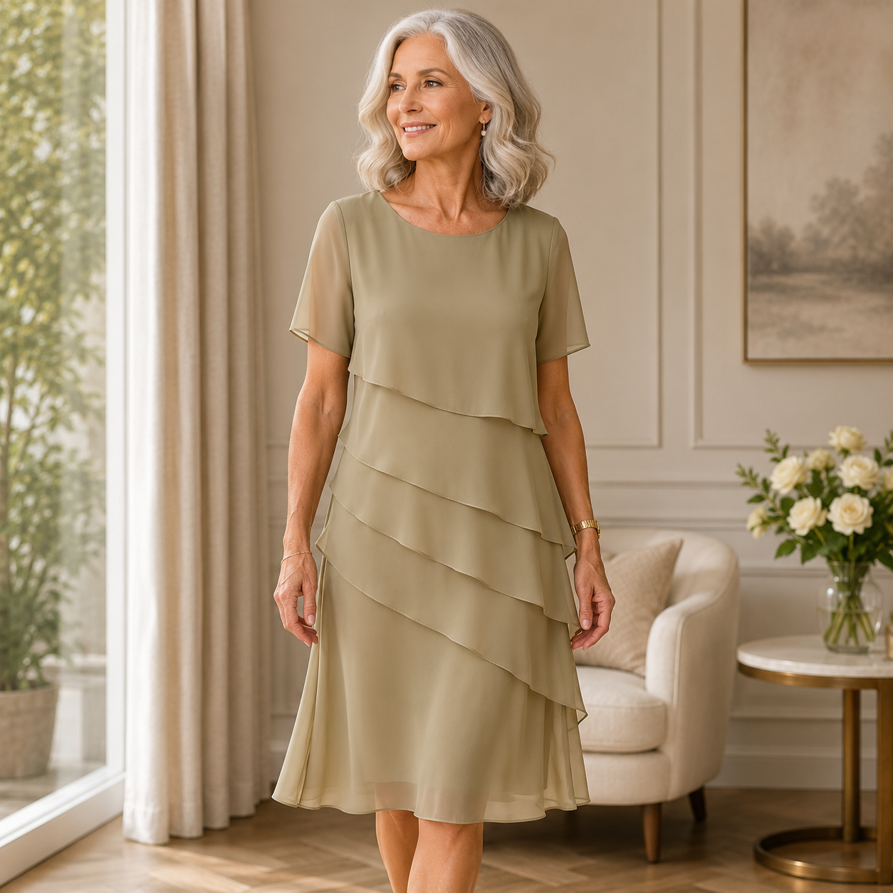 LINDA – Abito Elegante a Strati
