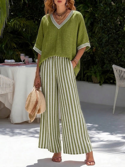 CE - Alira Striped Linen Duo Set