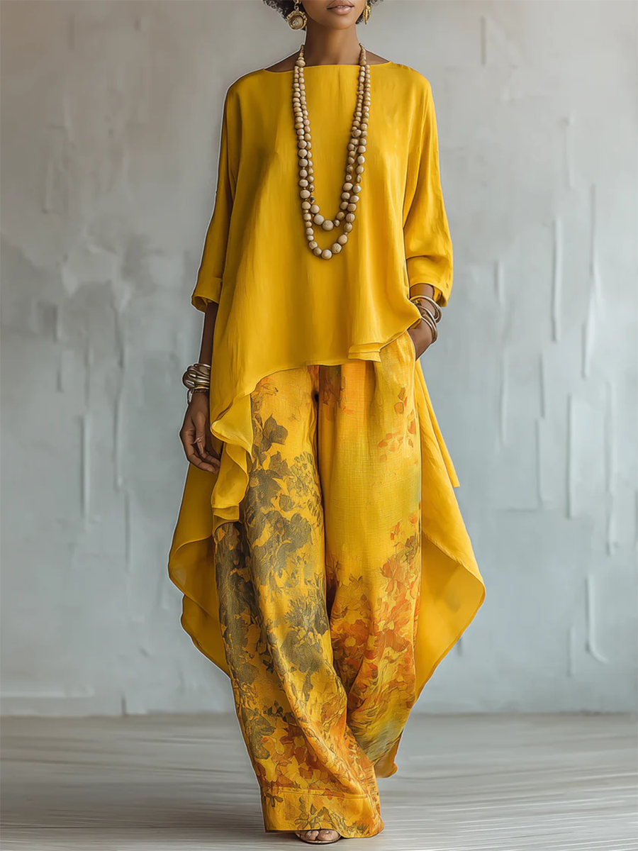AZZURRA – Completo Elegante Floreale