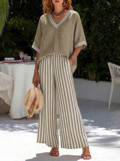 CE - Alira Striped Linen Duo Set