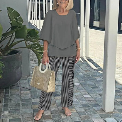 Wenda™ Effortless Two-Piece Set | Relaxed Top and Wide-Leg Trousers