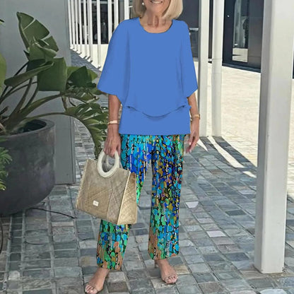Wenda™ Effortless Two-Piece Set | Relaxed Top and Wide-Leg Trousers